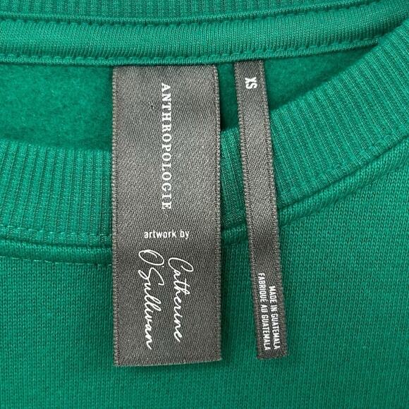 Anthropologie x Catherine O'Sullivan Green Pink Capricorn Sweatshirt Womens XS - Picture 3 of 9